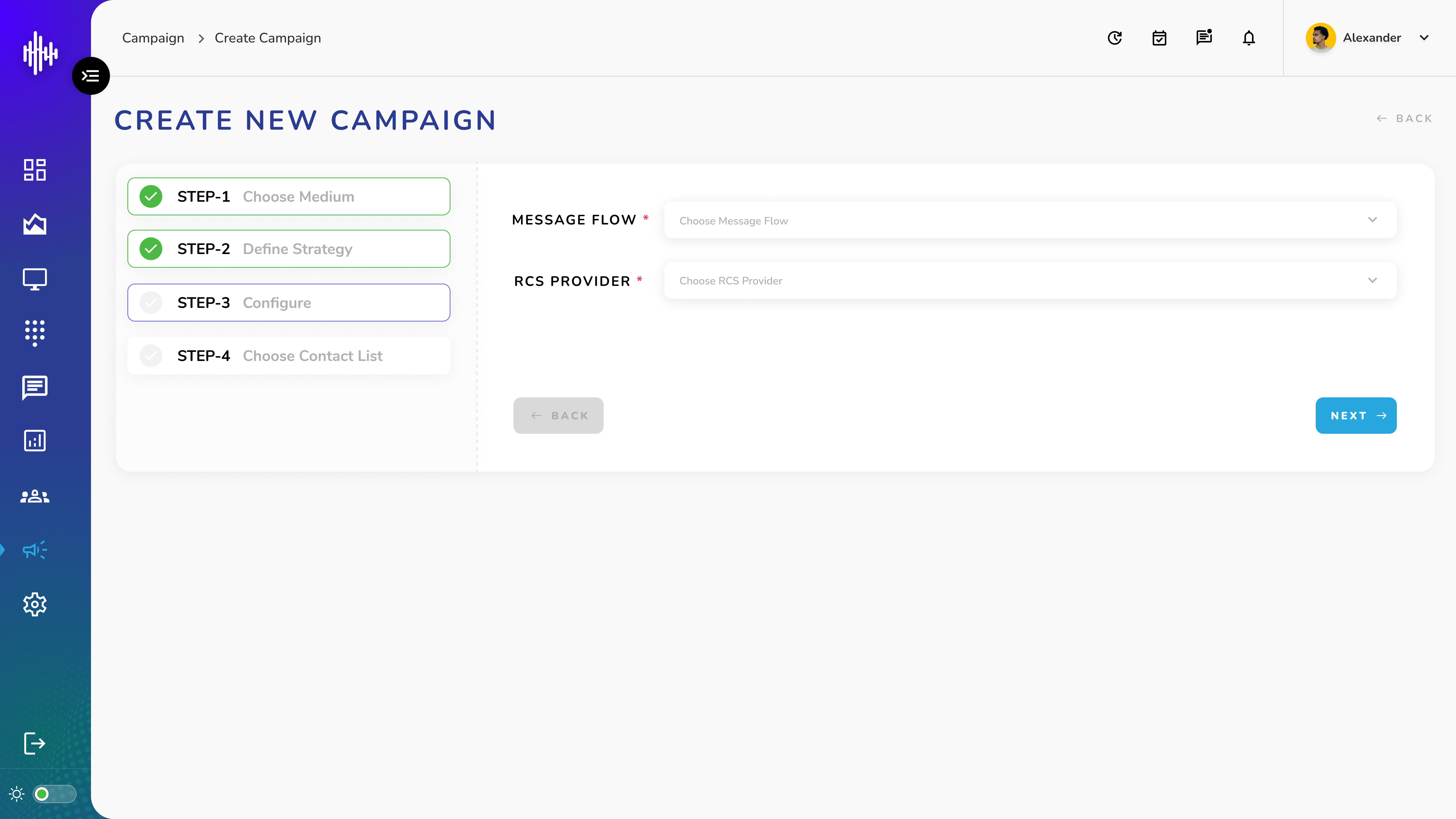 Campaign - Message - Step 3: Configure - For RCS